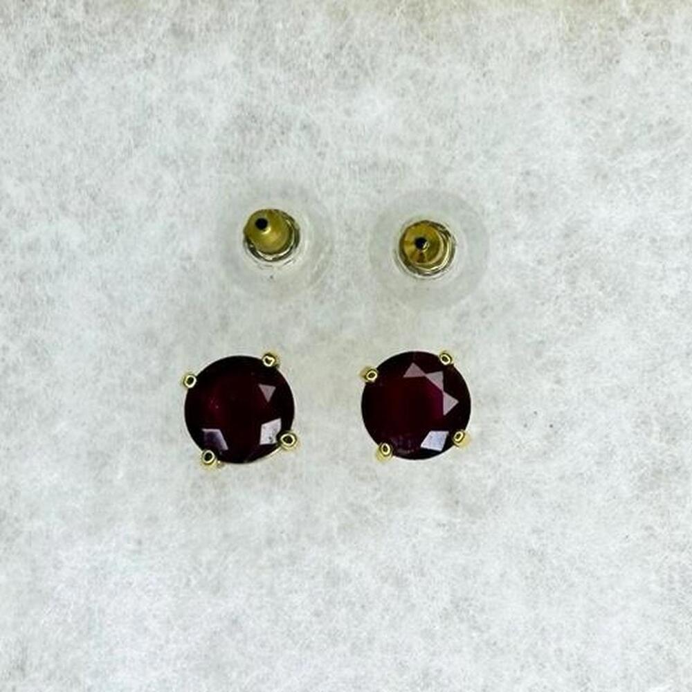 Kate Spade NY Ruby Red Round Stud Gumdrops Earrings 14k Gold Plated